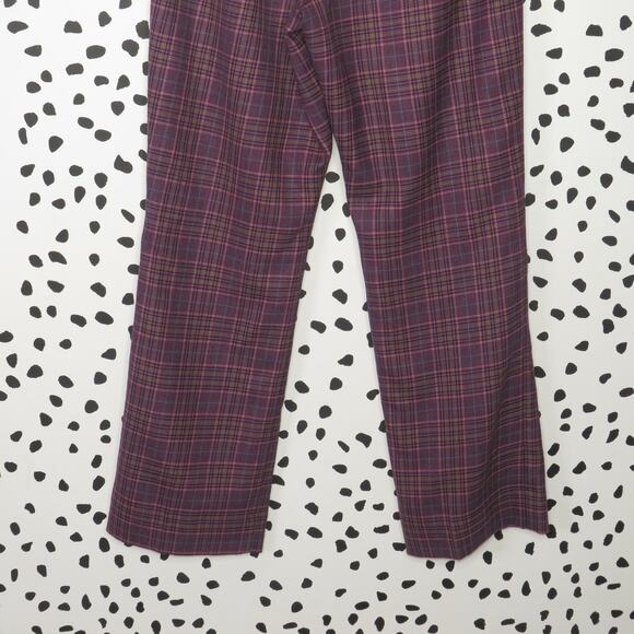 Pendleton Purple Tartan Plaid Wool Straight Leg Trouser Pants - Picture 6 of 8